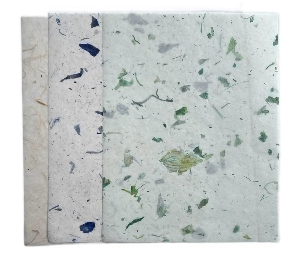 50 Sheets A4 Thin Natural Leaves Rice Straw Mulberry Paper Sheets Art Tissue Washi Paper Design Craft Art Origami Suppliers Card Making Writing (Natural leaves,Onion,etc,, A4)