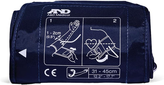 A&D Medical Blood Pressure Monitor Large Cuff Replacement (12.2-17.7"/31-45cm), Latex Free Blood Pressure Cuff, UA-291A ISO-Compliant Connector for Home Use A&D Medical Blood Pressure Monitors