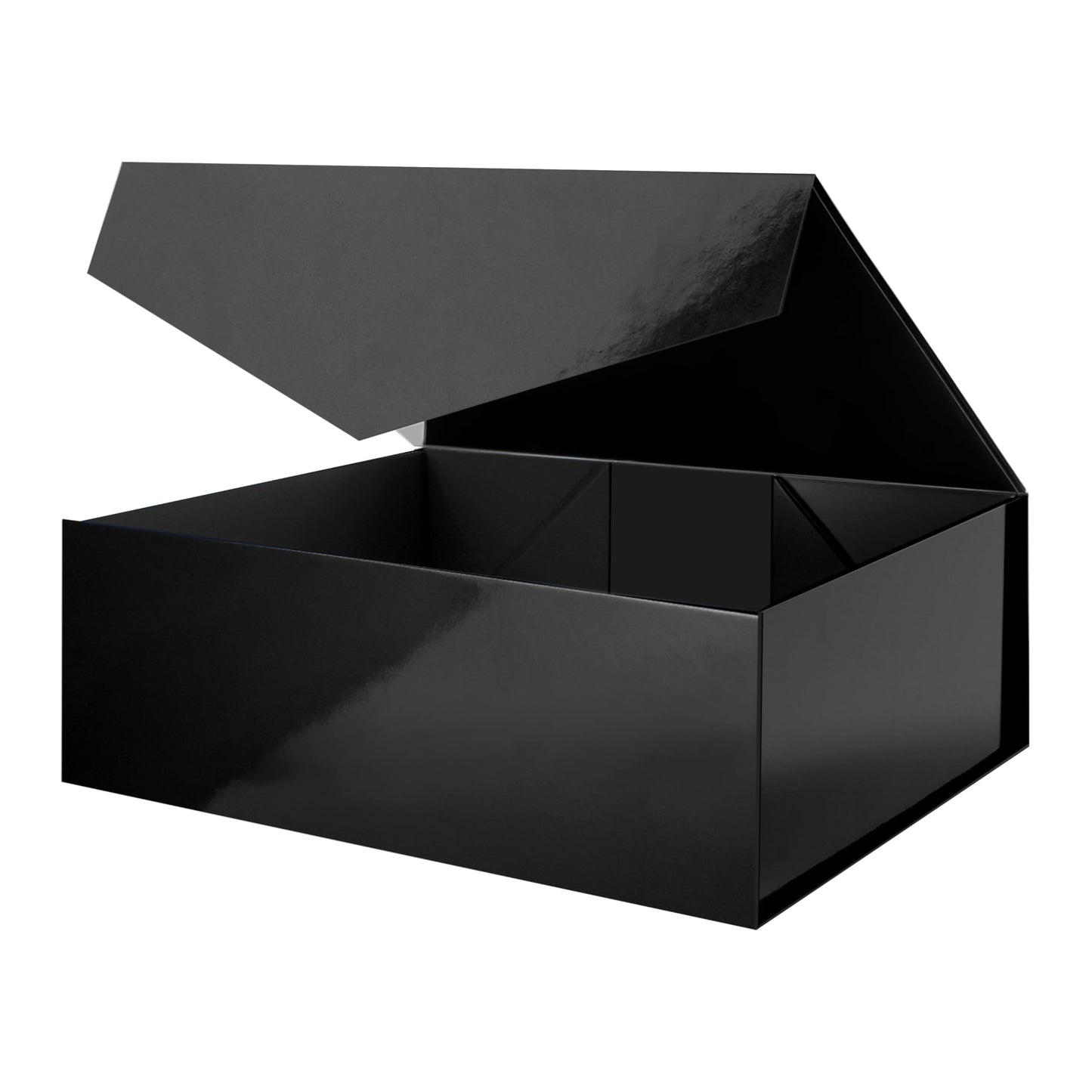 ROSEGLD Extra Large Gift Box 20x16x7.2 Inches, Giant Black Magnetic Gift Box with lids for Presents, Groomsman Proposal Box (Glossy Black)