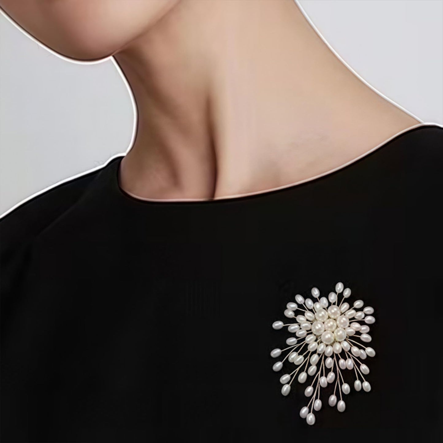 Charm White Pearl Brooch Pins for Women,Striking Large Pearl Flower Statement Costume Pin Graceful Wedding Anniversary Prom Jewelry Gifts (Pearl3)