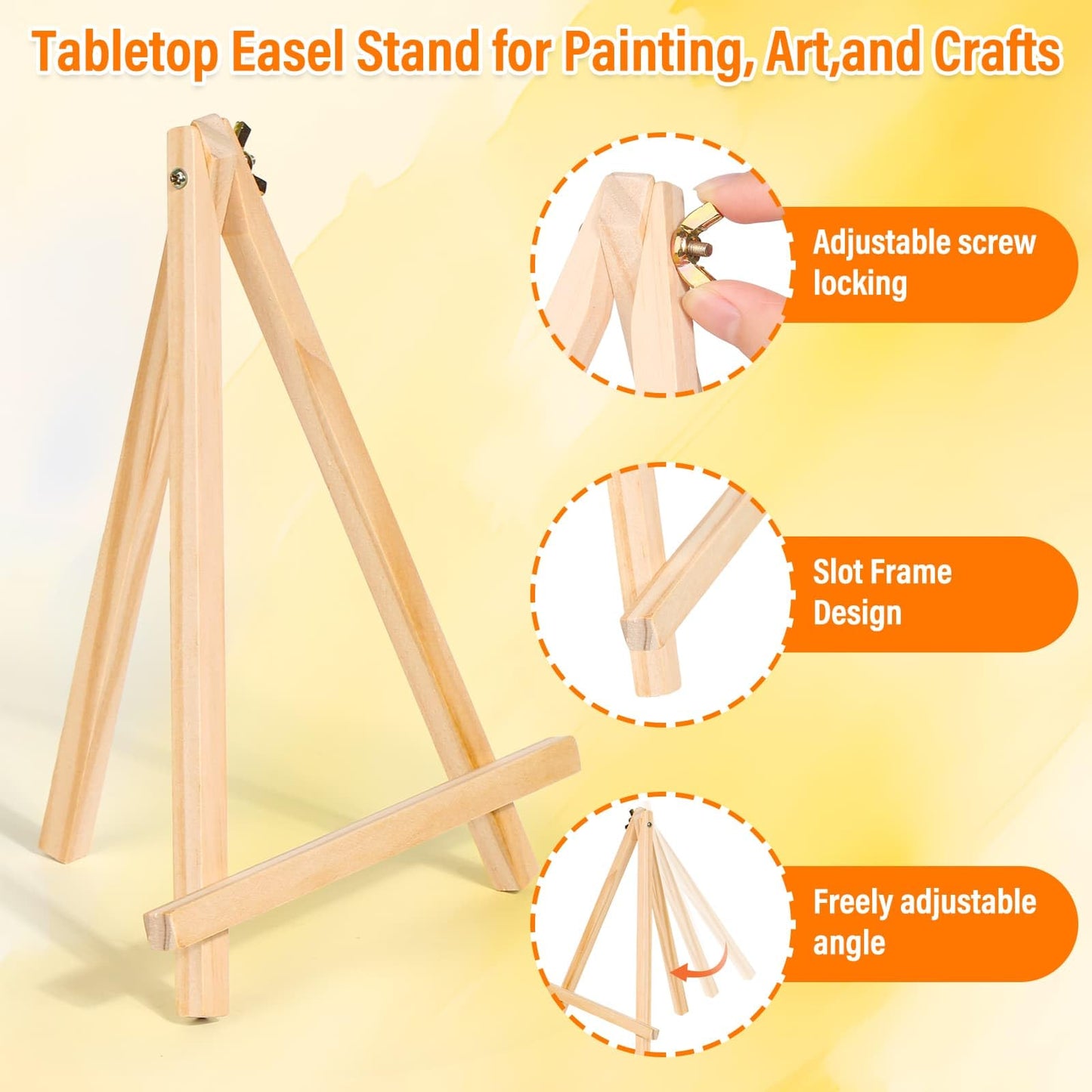 Canvas Boards with Easel for Painting 6 Pack 8 x 10 Inch Small Canvases Panels with Pine Easels Beginner PaintingKit for Acrylic Oil Watercolor Crafts Sip and Paint Art Party