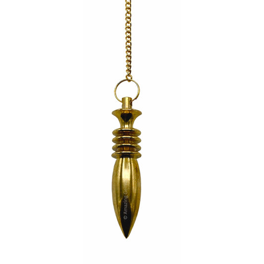 Amazing Gemstone Healing Metal Pendulums for Divination, Gold 4 ISIS Ring Karnak Steel Copper Pendulum High Energy Pendulo de Bronce Pendulos de Mesa MP8