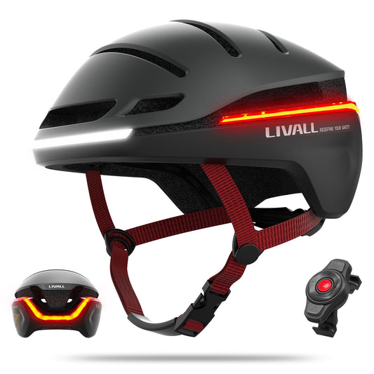 LIVALL EVO21 Smart Bike Helmet with Light, Smart Helmet with Wide-Angle Light | Turn Signals | Brake Warning Light | Fall Detection, Bike Helmets for Men Women, Bicycle Helmet for Urban Commuter