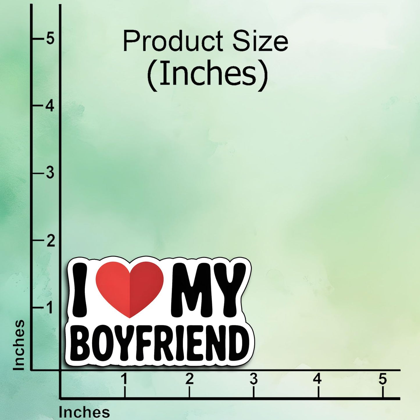 (3Pcs) I Love My Boyfriend Sticker Cute Romantic Heart Vinyl Decal for Couples, Waterproof Durable Sticker for Water Bottles, Laptops, Tumblers, Car Windows, Notebooks, Scrapbooks & Gifts 3x1.9