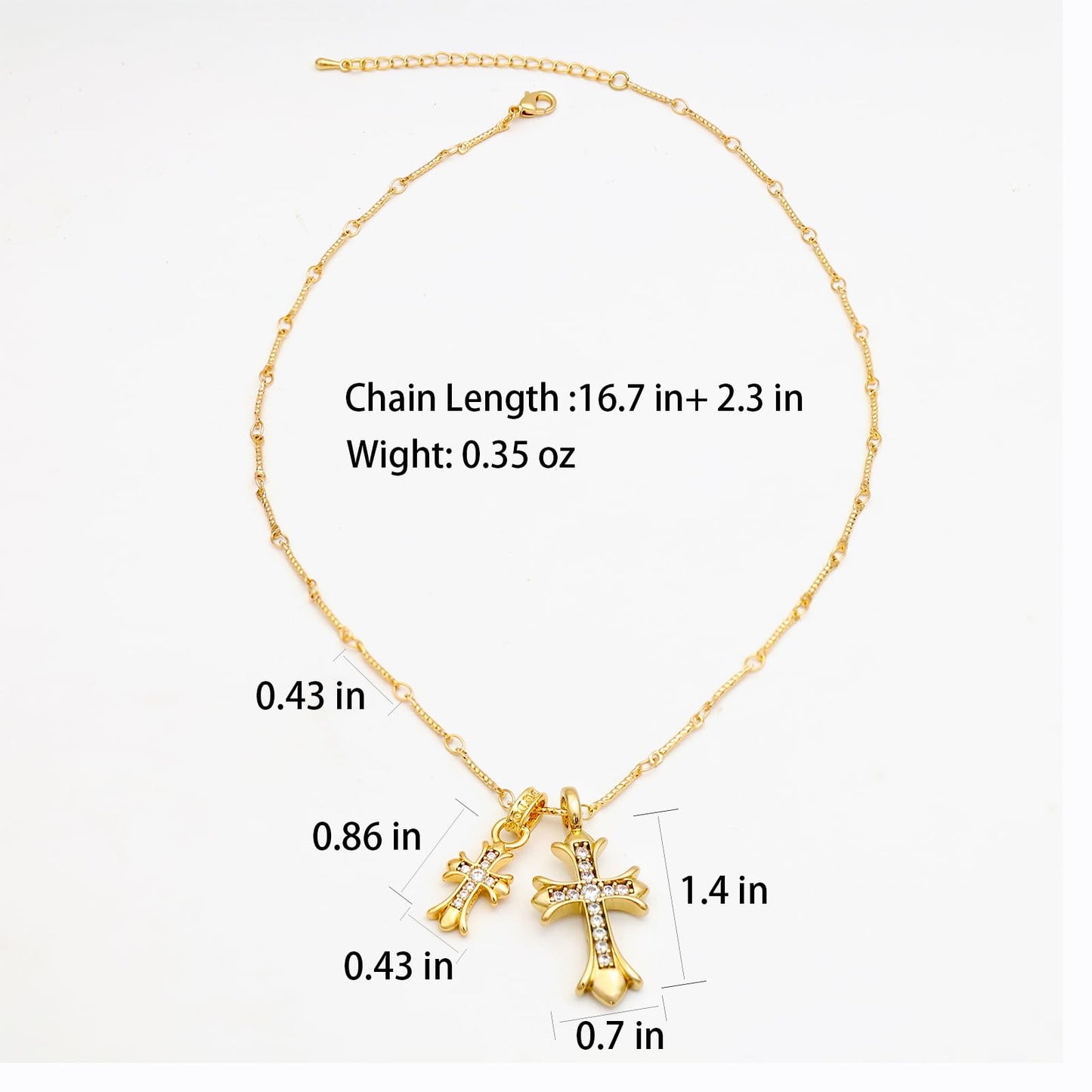 MAIKERDER Cross Necklace for Women,14K Gold Plated Cubic Zirconia Cross Pendant Necklace for Women Simple Layered Cross Necklaces for Women Non Tarnish