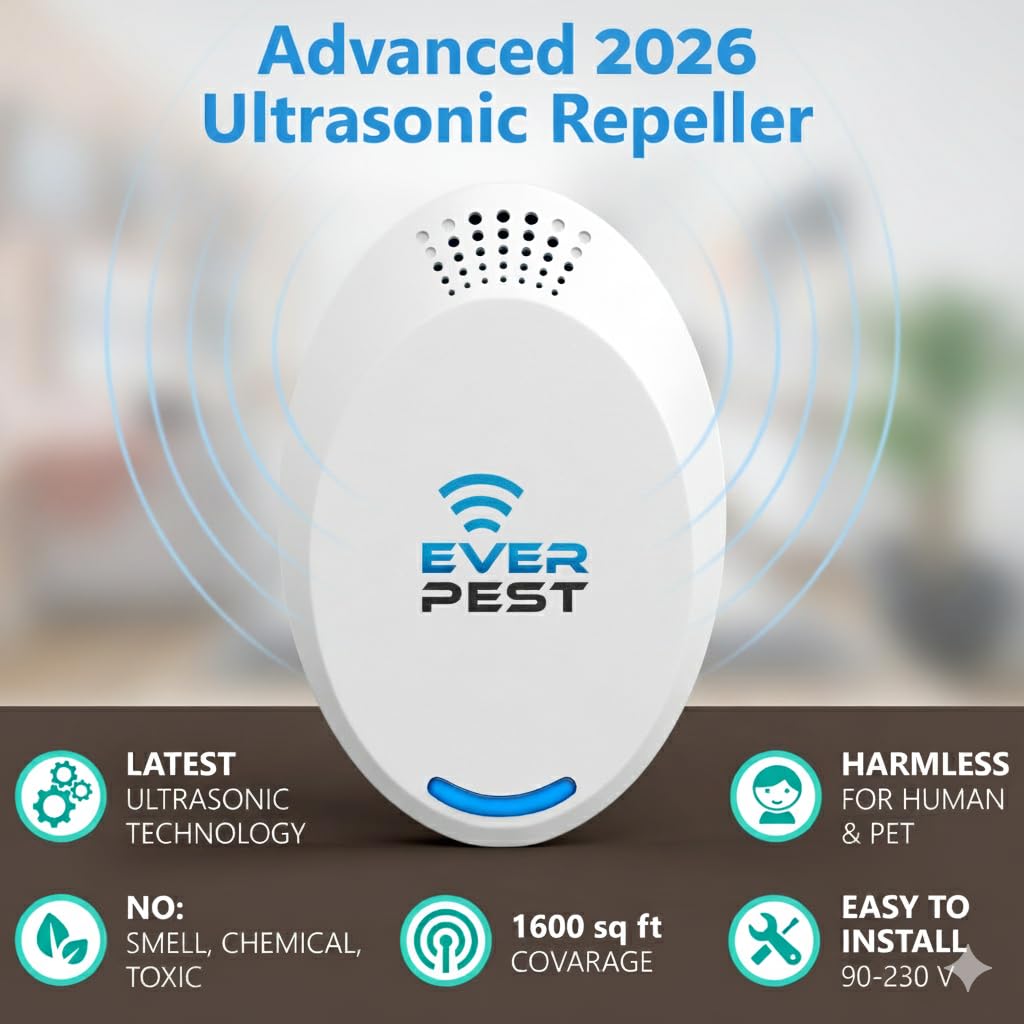 Ultrasonic Pest Repeller (2-Pack) Plug in Flea Rat Roach Mosquito Cockroaches Rodent Spider Scorpion Fruit Fly Insect