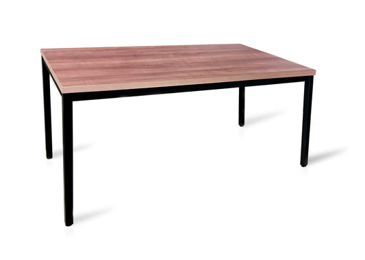 A AIRLLEN 60 Inch Computer Desk, 500 lbs Heavy Duty Sturdy Office Desk with MDF Honeycomb Top, Modern Writing Table with Thick Square Steel Frame, 15-Min Easy Assembly, Walnut