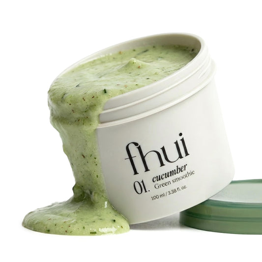 Cucumber Basil Face Mask Korean Skincare | Cooling Wash-Off Mask for Redness Relief & Sensitive Skin | Green Smoothie Mask with 3,500ppm Cucumber, Glutathione & 10 Types Hyaluronic Acid | K-Beauty