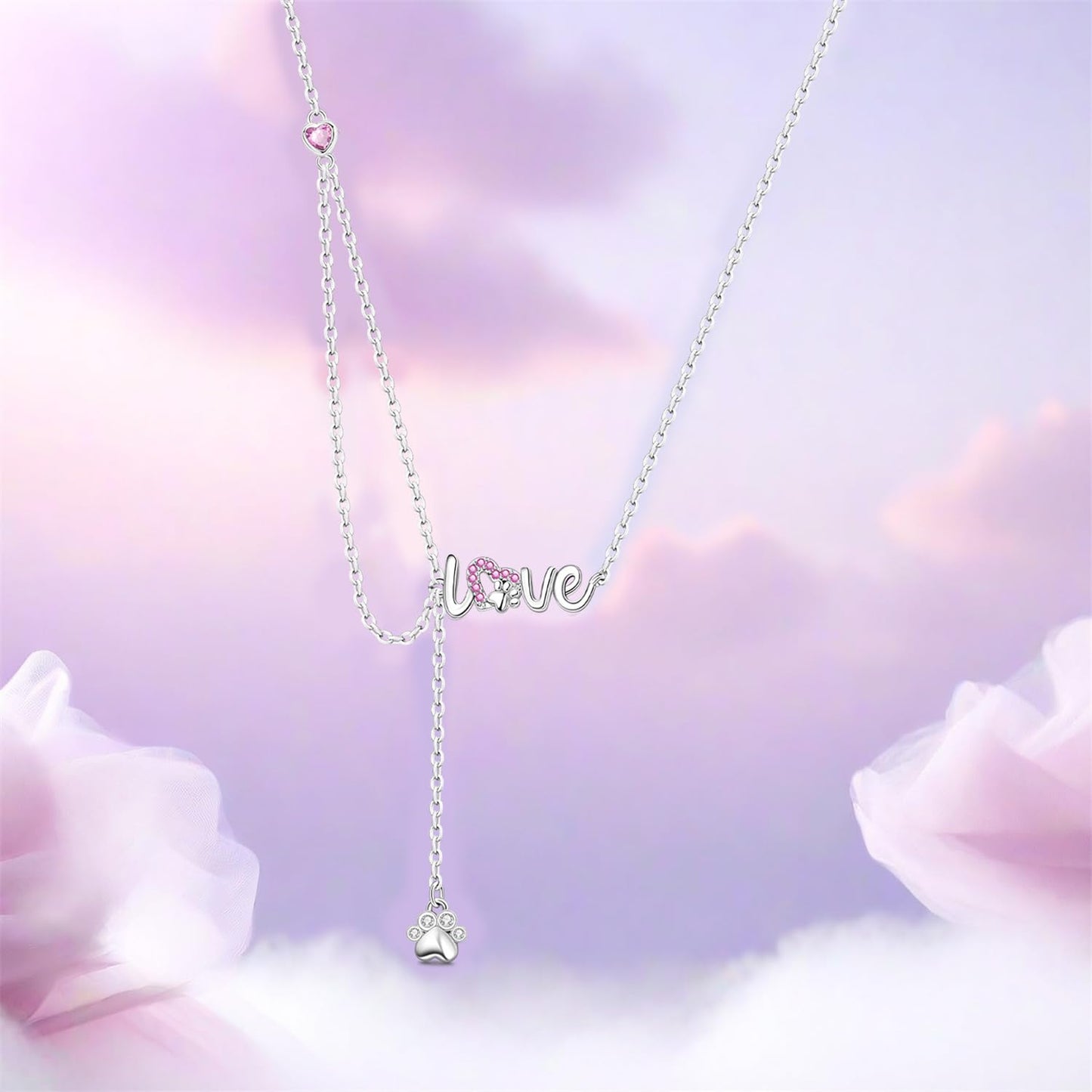 MISEFF 925 Sterling Silver Fashion Pendant Necklace for Women，Fashion Jewelry, 18K Gold Plated， Advanced Retro Series Link Chains ，Basic Multifunctional Accessories Suitable for Multiple Occasions and Daily Wear (cute pet)
