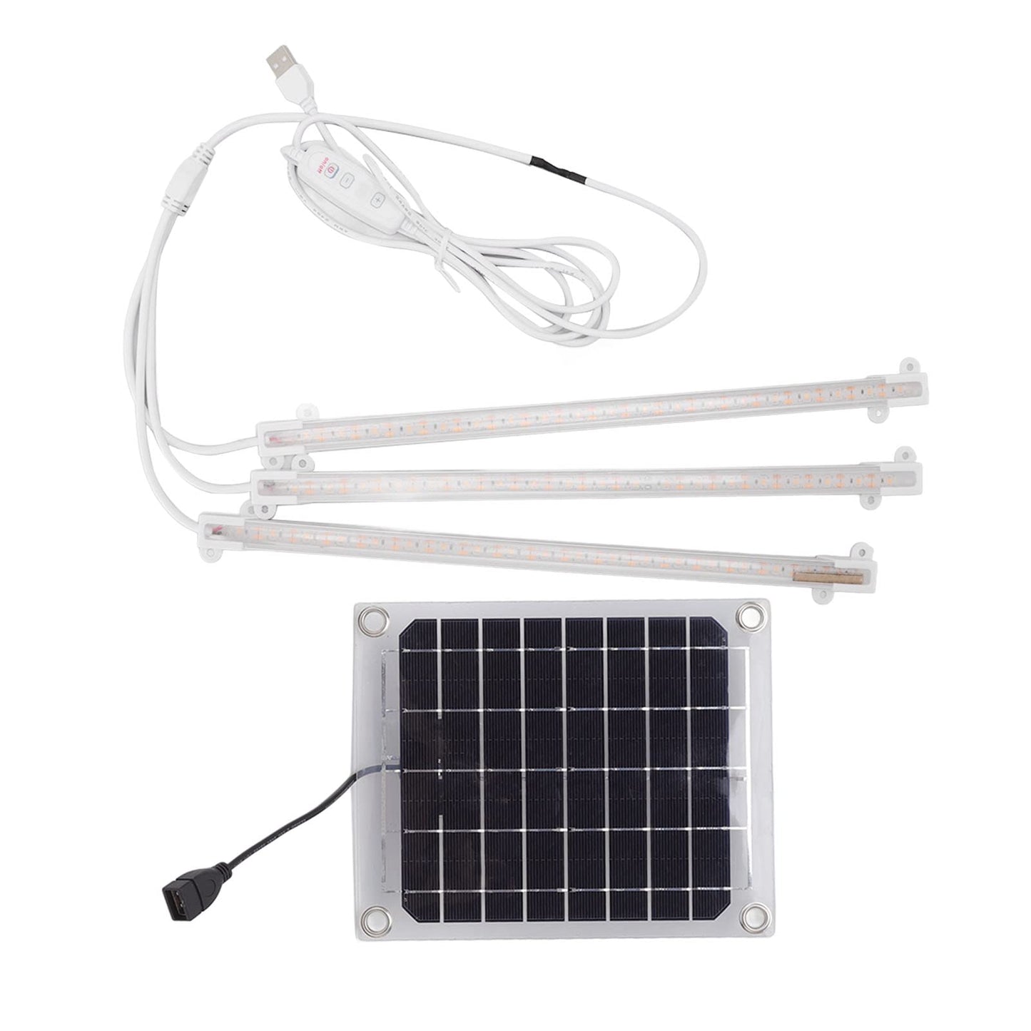 QANYEGN Solar Plant Grow Lamp, LED Plant Grow Light Strip, LED Grow Light for Outdoor Indoor Greenhouse(30W)