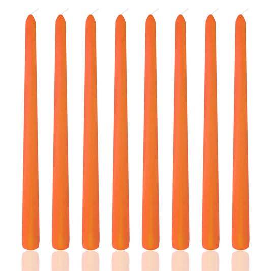 8 Pack 10 Inch Thanksgiving Candles Orange Taper Candles For Fall Home Decor Harvest Festival and Halloween Decor