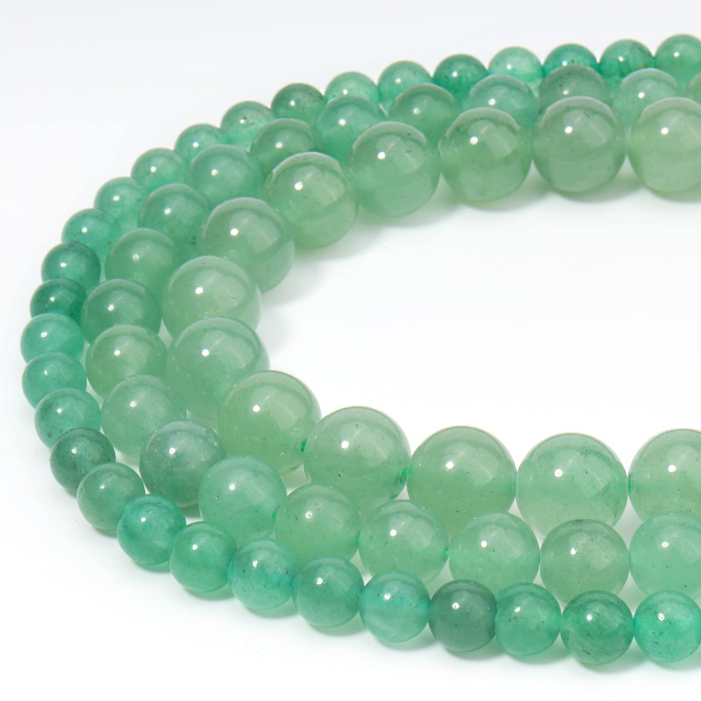 60pcs 6mm Natural Stone Beads Green Aventurine Beads Energy Crystal Healing Power Gemstone for Jewelry Making, DIY Bracelet Necklace