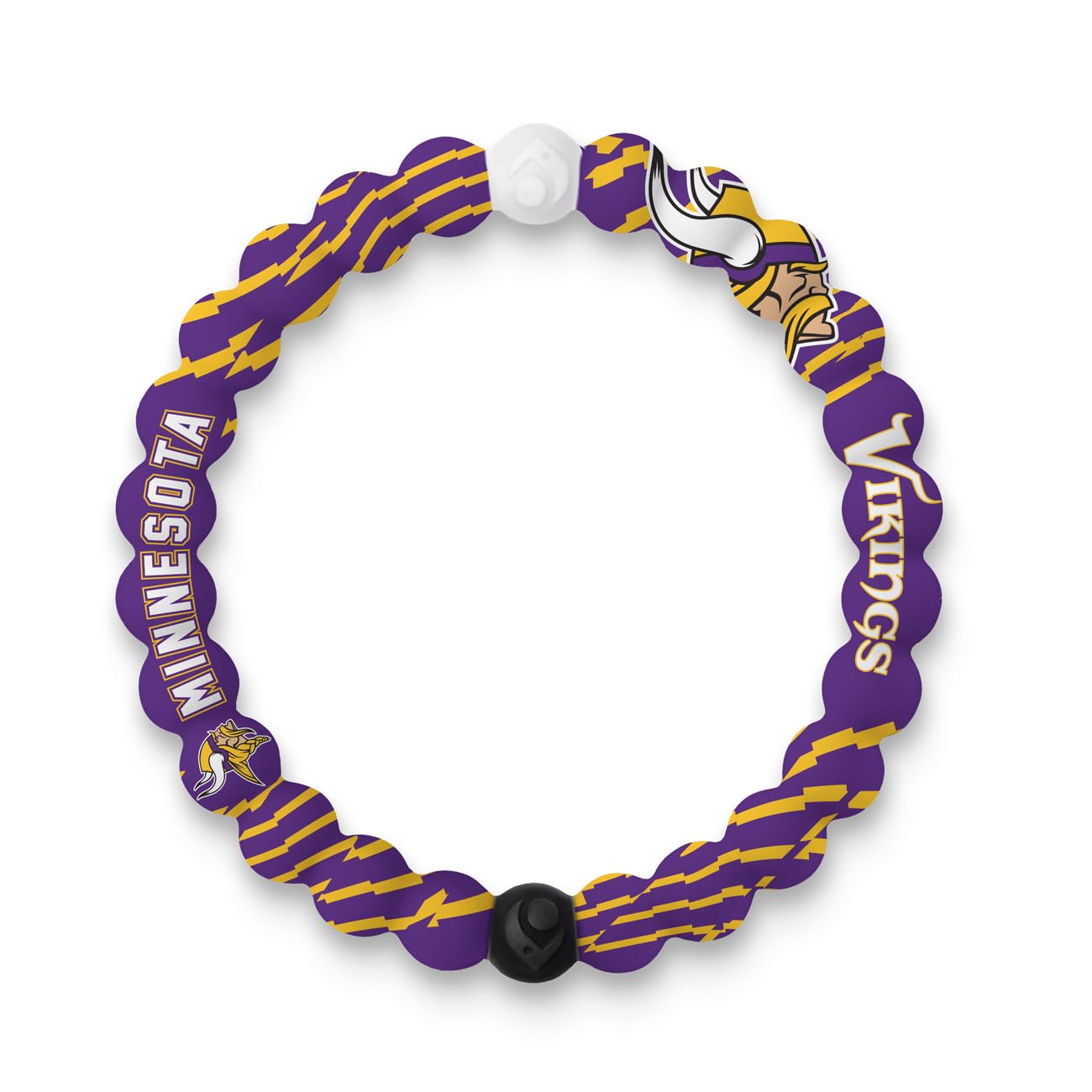 Lokai NFL Football Collection Silicone Beaded Bracelet, Minnesota Vikings Home Field (Medium) - Beaded Bracelet for Women & Men, Silicone Jewelry Fashion Bracelet Slides-On for Comfortable Fit