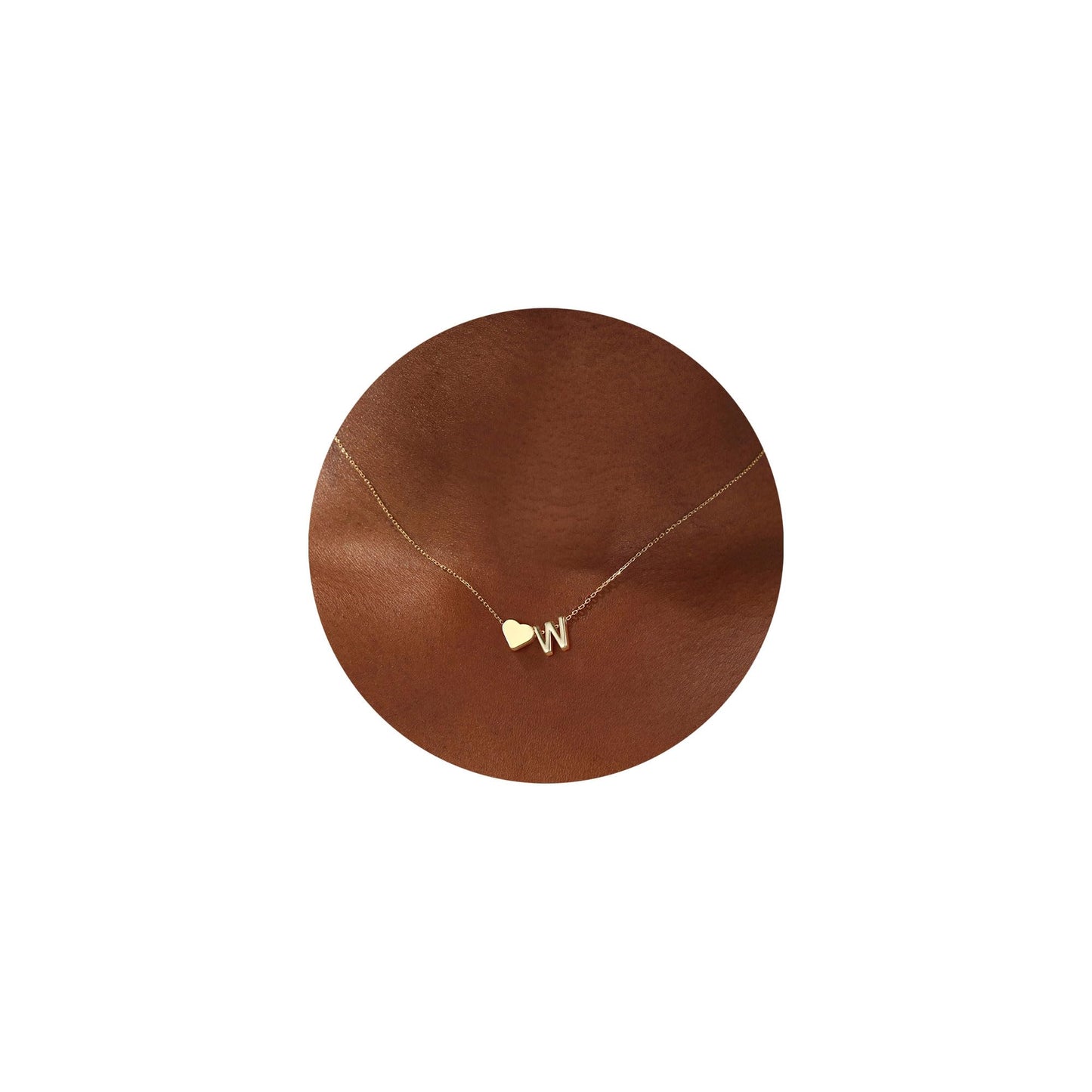 Turandoss Heart Necklaces for Women Trendy, Tiny Heart Initial W Dainty Birthday Gifts Initial Necklaces for Women Jewelry