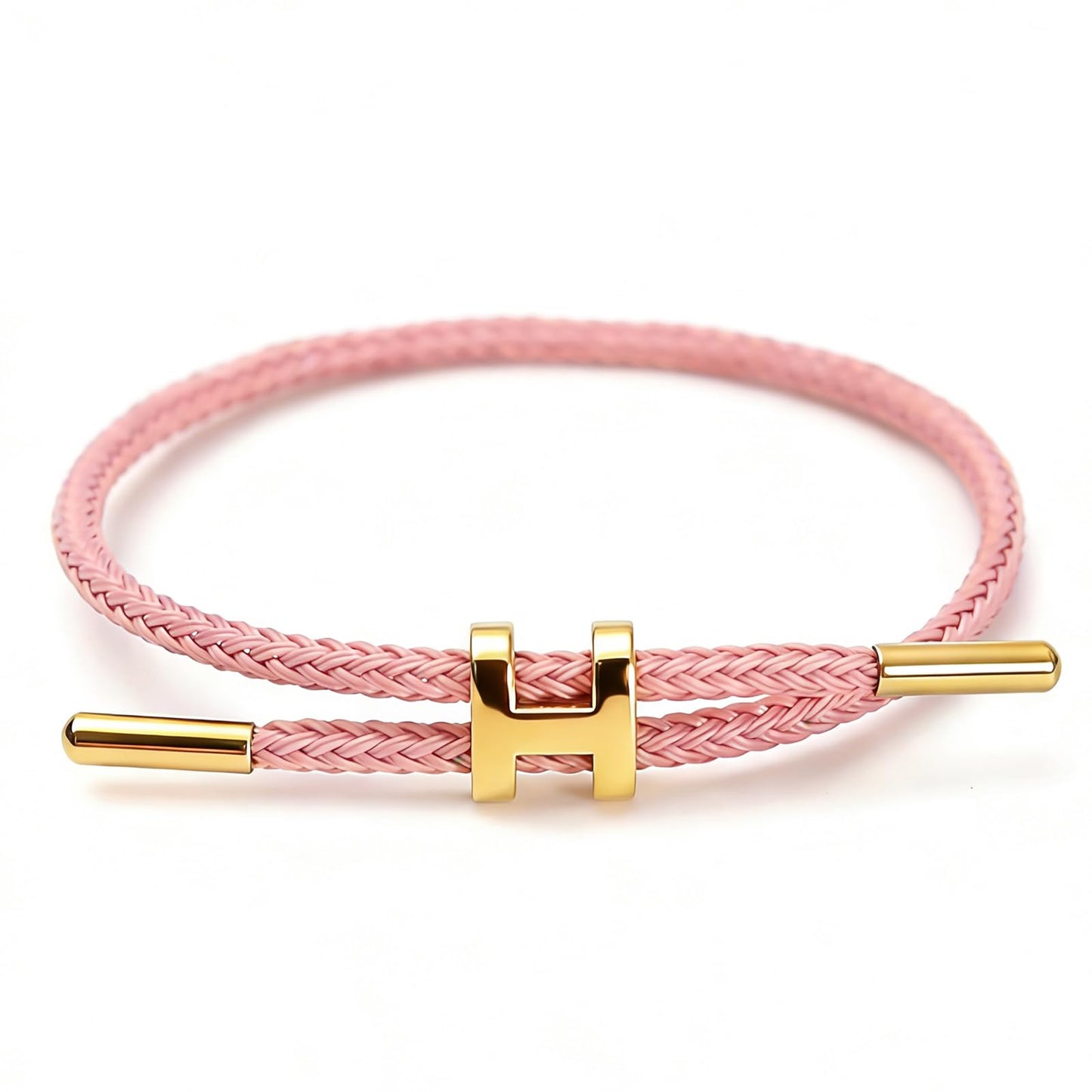 PPbuky Steel Bracelet Link, Adjustable H-shape Wire Rope Bracelet, Lucky Jewelry with Titanium Buckle for Birthday, Valentine's, Graduation, Fashion Gift for Women, Men, Lovers, Friends, Pink