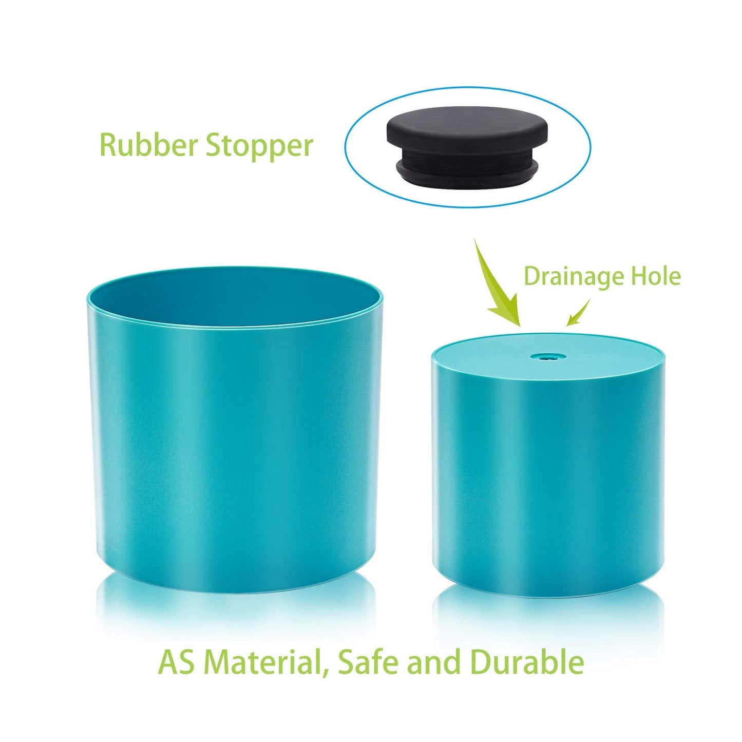 AISHN Plastic Planters, 8/10 Inch Plant Pot, Outdoor Modern Decorative Plastic Pots with Drainage Hole for House Plants, Succulents, Flowers, and Cactus.(Blue)