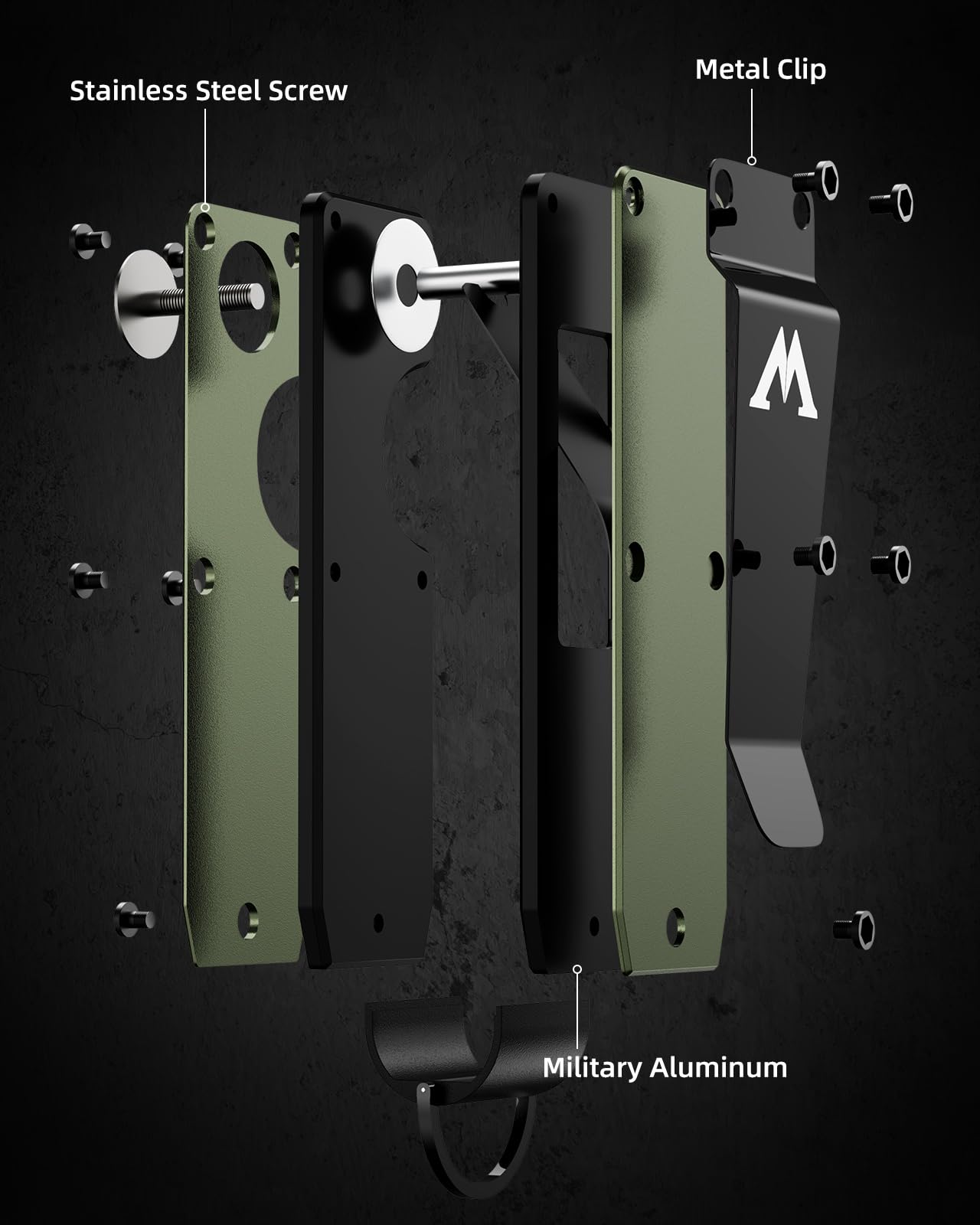MINBERAND Key Organizer Compact Key Holder Metal Key Chain Minimalist key case key holder for keychain Secures 1-5 Keys