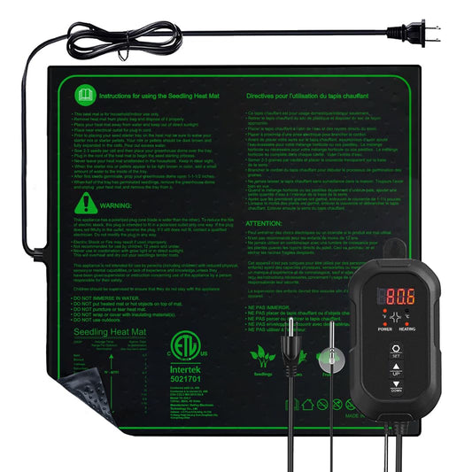 20"x 20" Seedling Heat Mat with Digital Thermostat Combo Set,ETL Certified and Durable Waterproof Warm Hydroponic Heat Mat for Germination,Indoor Gardening,Brewing and Greenhouses