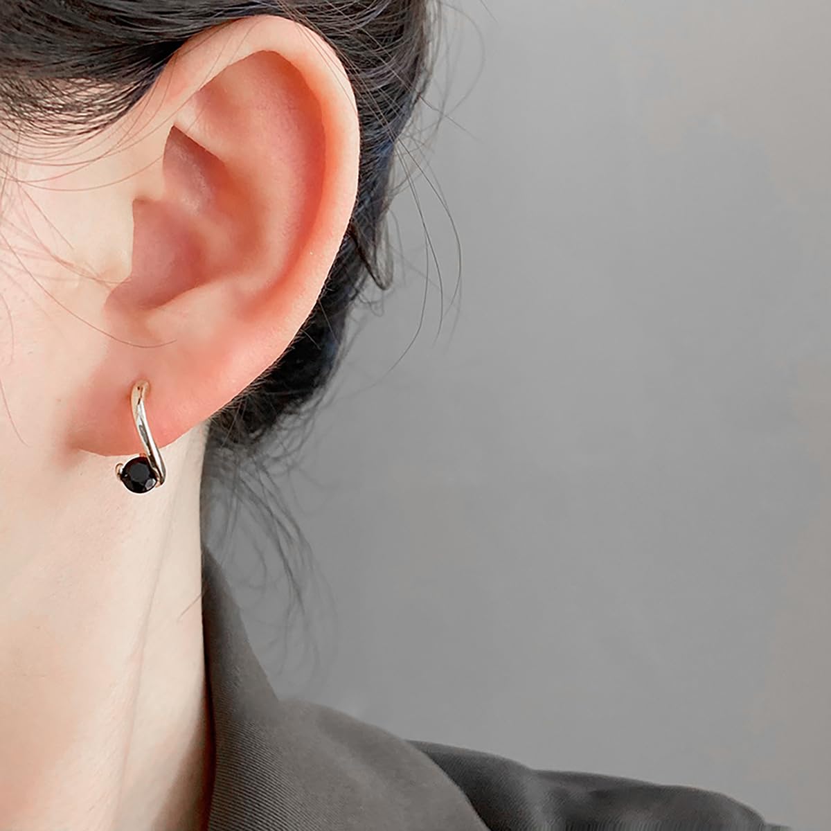 Halolux Lymphvity Germanium Earring for Women Lymphatic Drainage Earring CZ Zircon Acupressure Earrings Atheniz Lymphatic Earrings Dainty Jewelry Gifts (Black)