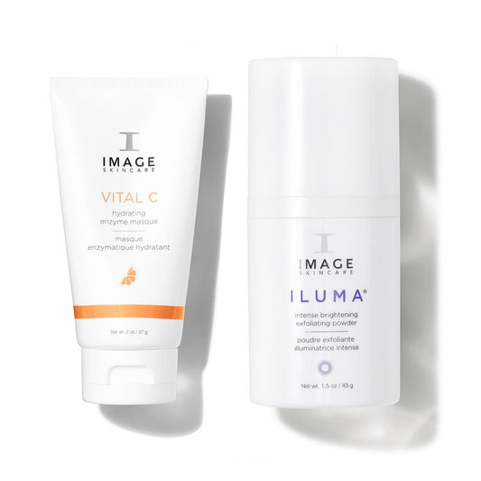 IMAGE Skincare POREfection Power Duo, Iluma Intense Brightening Exfoliating Powder + VITAL C Hydrating Enzyme Masque