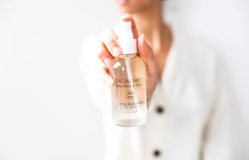 Little Seed Farm Geranium Rose Bundle - Moisturizer + Soap + Elasticity Serum + Facial Mist Toner