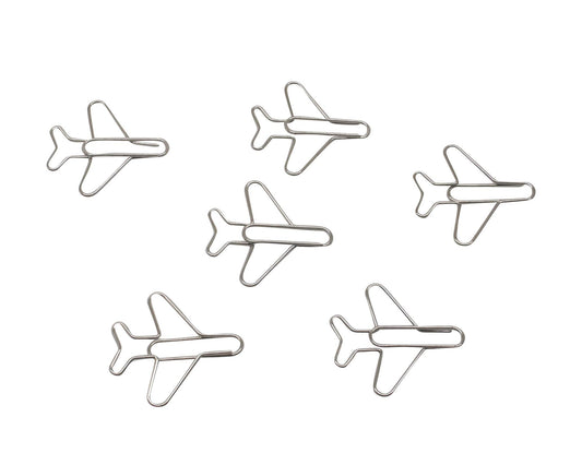 Airplane Shaped Paper Clips (100 Count) in Tin – Silver Decorative Clips for Office, Desk Accessories & Gifts – Butler in the Home