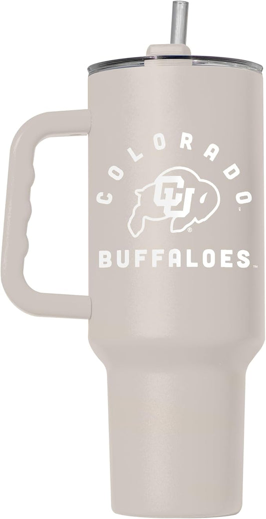 Logo Brands Colorado Buffaloes 40oz Archway Sand Powder Coat Tumbler