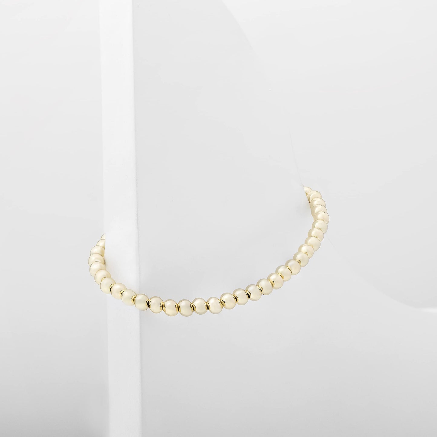 PAVOI 14K Yellow Gold Plated Beaded Bracelet | Womens Ball Bracelet | Plated Gold Bracelets For Women