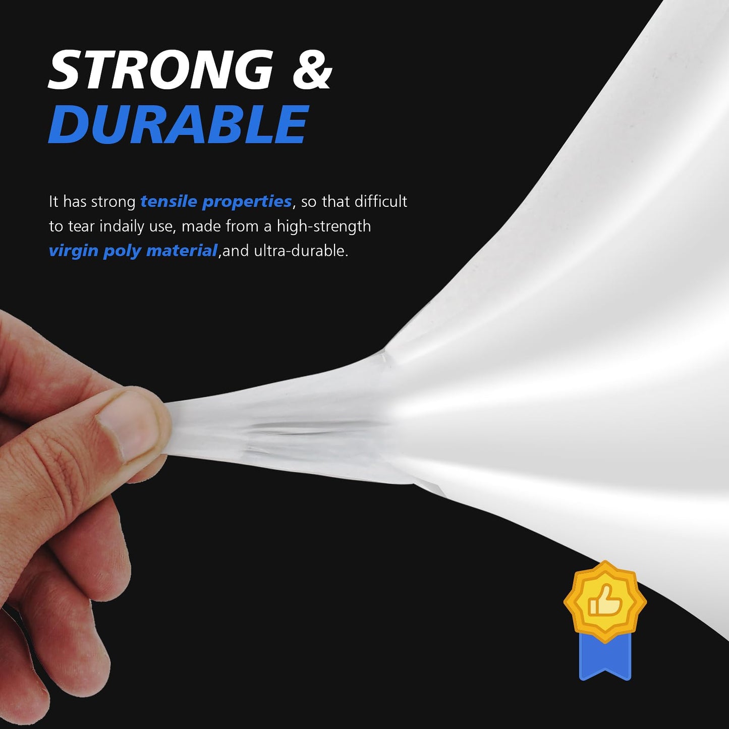 Crawl Space Vapor Barrier - 16 mil 10' x 100', Concrete Vapor Barrier, Vapor Barrier for Crawlspace Encapsulation kit, Crawlspace Liner, Roll of Heavy Duty Plastic sheeting, Black and White Panda Film
