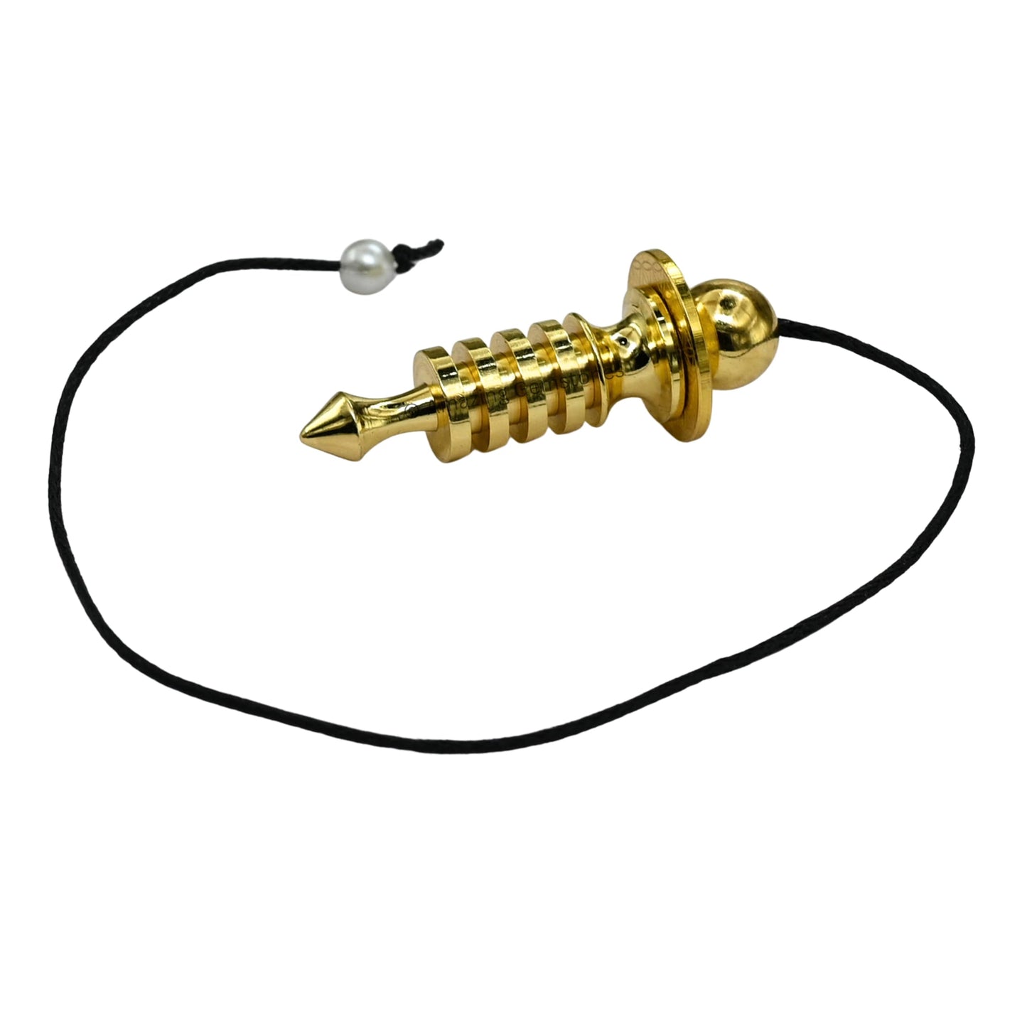 Amazing Gemstone Healing Metal Pendulums for Divination, Gold 4 Ring ISIS with Flower of Life Plate Copper Pendulum High Energy Pendulo de Bronce Pendulos de Mesa MP109