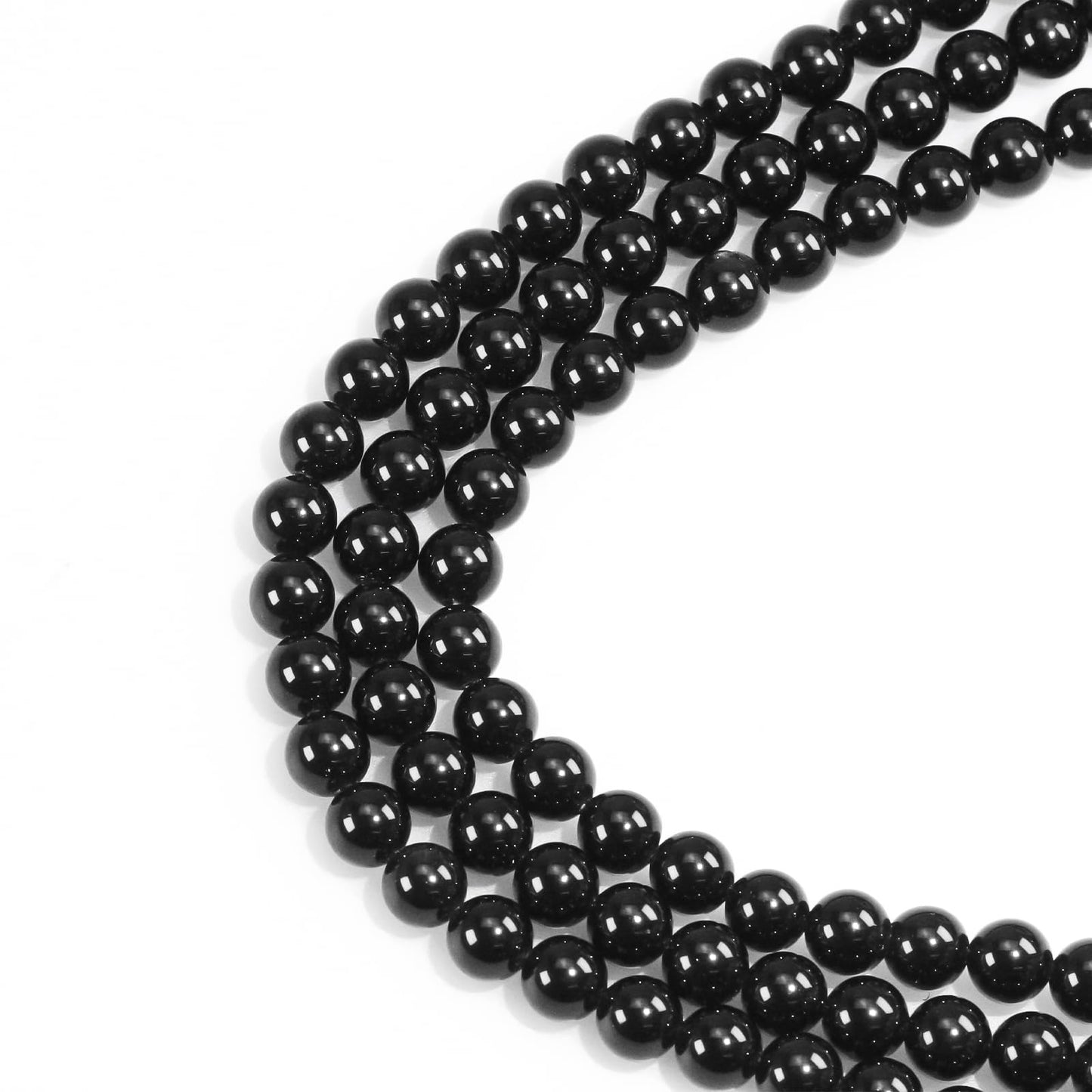 10mm Natural Gemstone Round Black Obsidian Loose Beads for Jewelry Making Bracelets Necklace Earrings Art Craft (35-38pcs/strand)