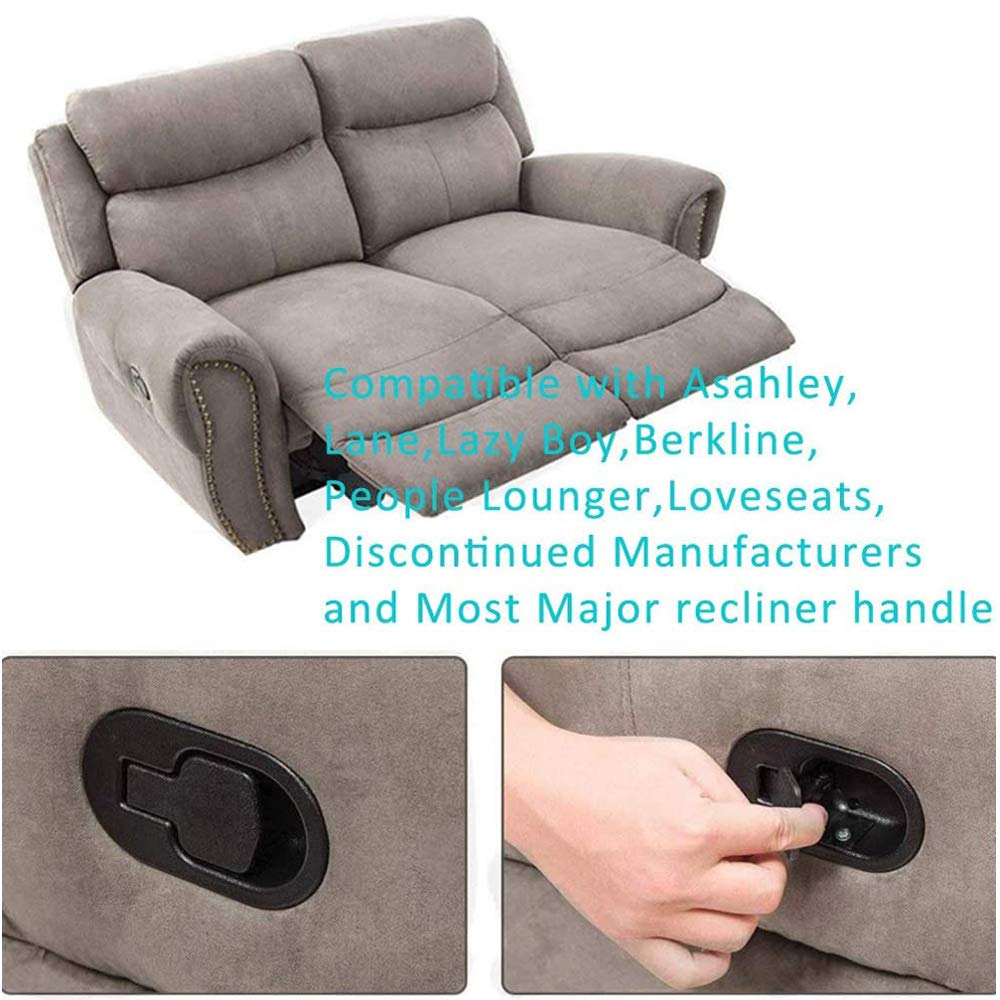 ttmagic 2Pcs Metal Recliner Handle Replacement Parts with Cable, Universal Sofa Chair Couch Release Lever Pull Handle, Fits Ashley and Most Recliner Sofa Brand, Exposed Cable Length 4.9"