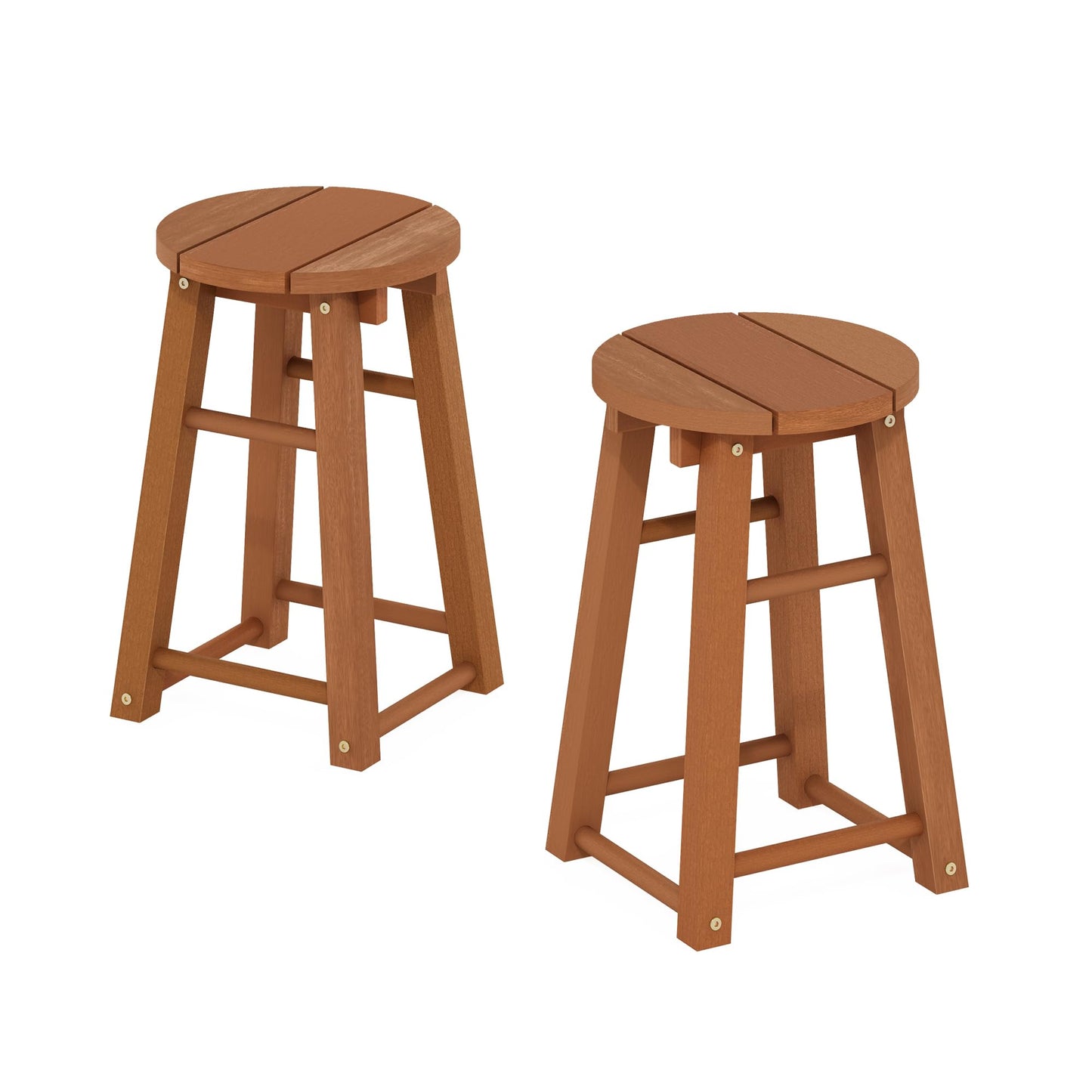 Furinno TIOMAN Outdoor Barstool, Set of 2, 18 Bar Stool in Teak Oil, for Patio, Garden, Porch, Natural