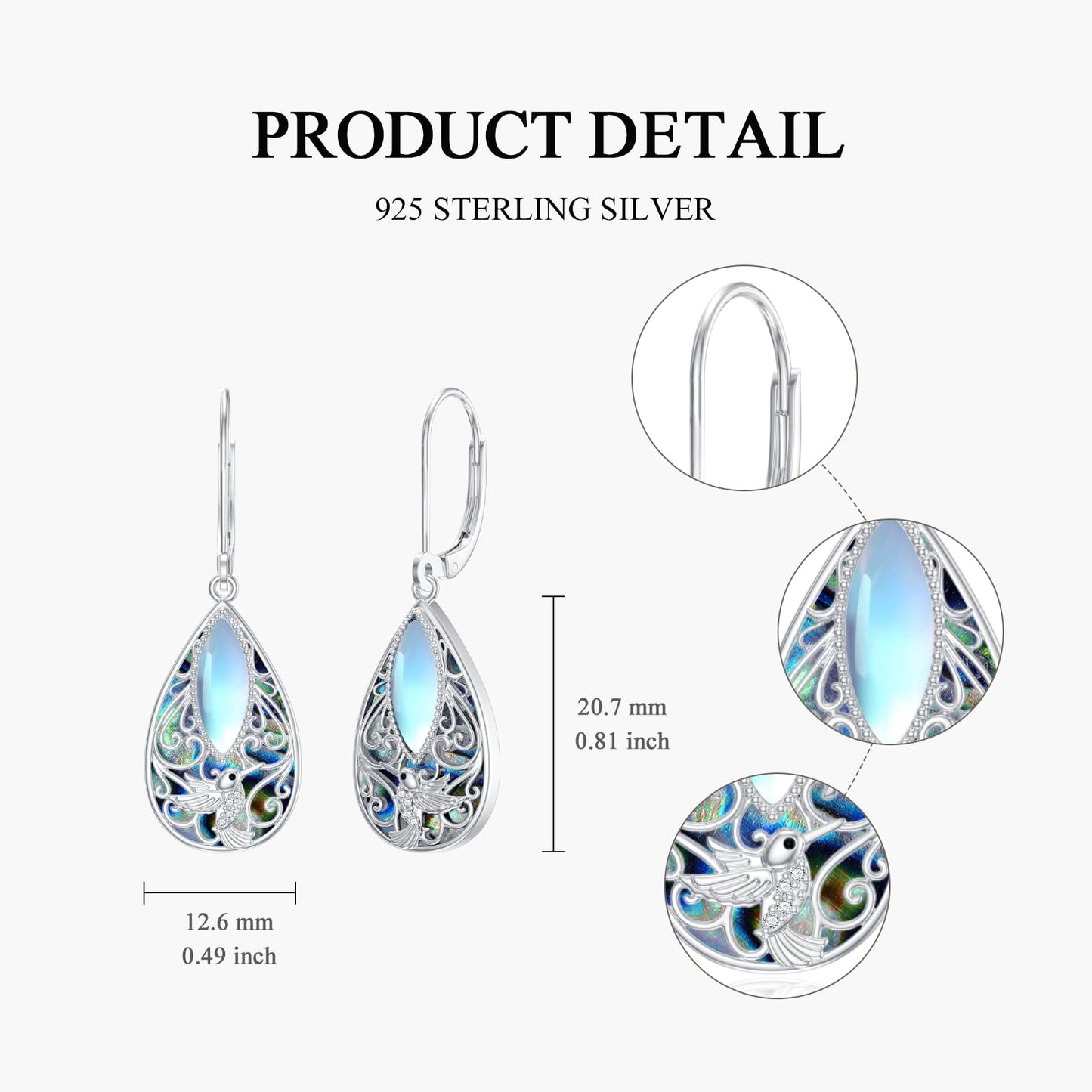 Hummingbird Filigree Earrings Sterling Silver Hummingbird Drop Dangle Earrings Filigree Leverback Earrings Jewelry Gifts