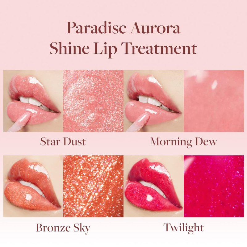 DEARDAHLIA Paradise Aurora Shine Lip Treatment - Vegan Hydrating Lip Care for Sensitive Skin | Bronze Sky, 0.21 fl oz
