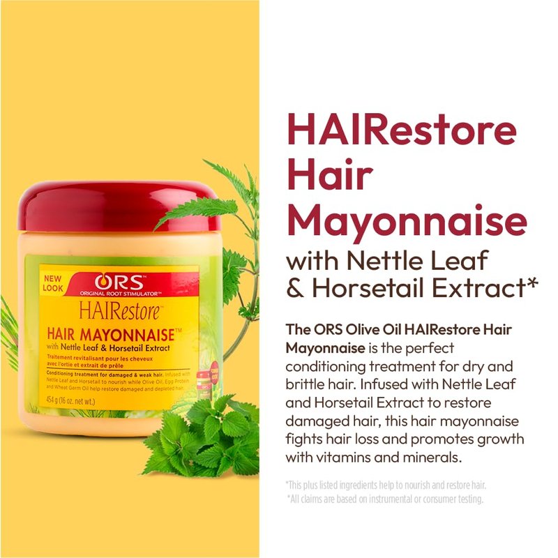 ORS HAIRestore Hair Mayonnaise with Nettle Leaf and Horsetail Extract 16 Ounce (Pack of 4)