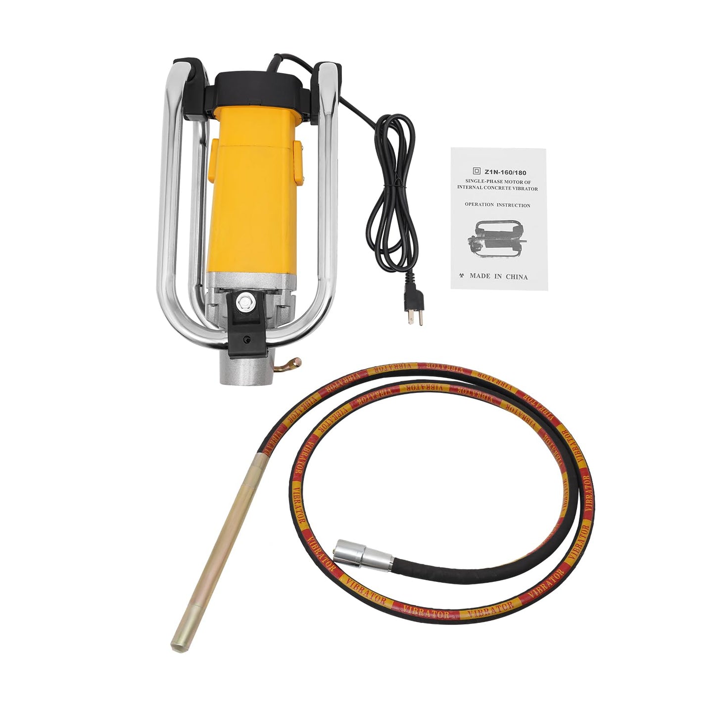 Electric Concrete Vibrator, 2000W 4300rpm Handheld Insertion Concrete Vibrating Tool with 13FT Vibrating Shaft, Portable Pencil Cement Vibrarator for Industrial Concrete Construction