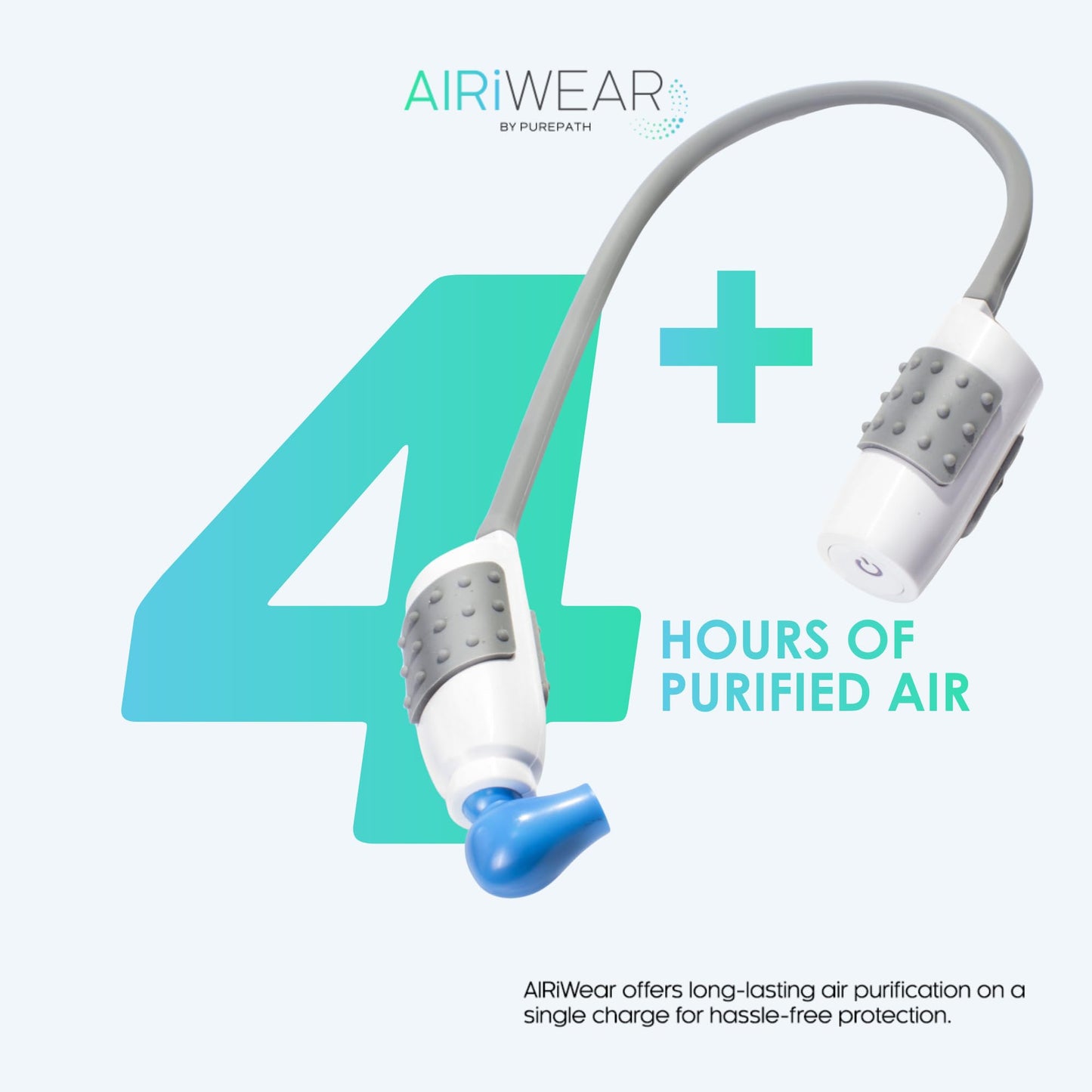 AIRiWEAR Personal Wearable Air Purifier – Portable Neck-Worn UVC Air Cleaner for Travel & Daily Use – Rechargeable, Includes Travel Case for Immunocompromised Users (One Size, 1, Count)