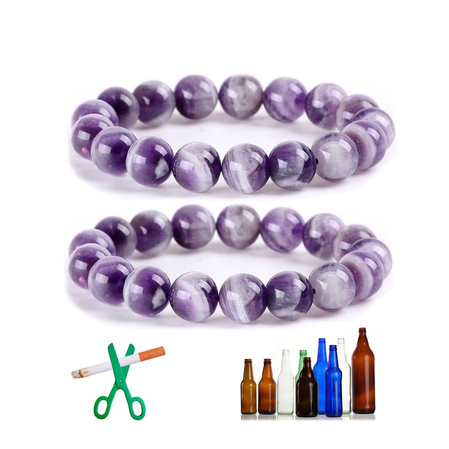 Long tiantian Amethyst Bracelet for Women Crystals and Healing Stones Bracelets Rose Quartz Bracelet Link Pheromone Bracelet for Women Good Luck Energy Chakra Bracelet Jewelry Gifts for Women