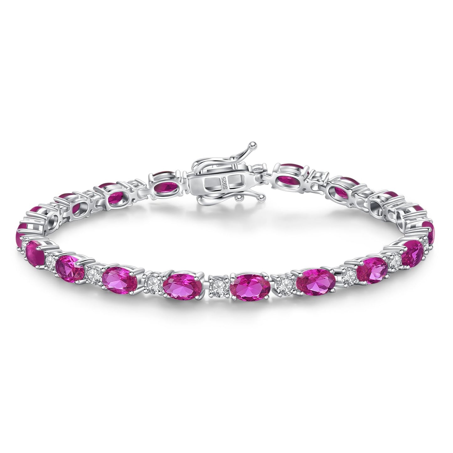 FANCIME Birthstone Bracelets 4mm Sterling Silver Tennis Bracelets Tourmaline Bracelets October Birthstone Birthday Fine Jewelry Gifts for Women 7"