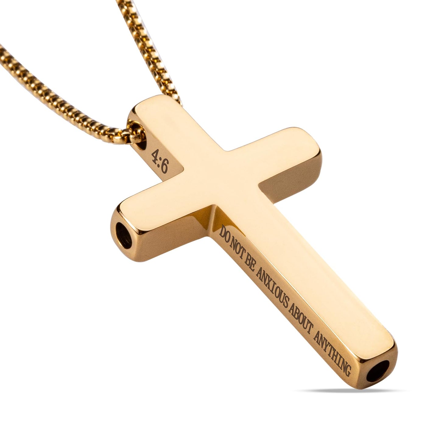 FUNPAR Cross Breathing Necklace for Anxiety Relief and Relaxation, Breathlink Design Quit Smoking Aid, Stainless Steel Mindfulness Tool to Calm, Stylish Wellness Gift for Adults(Gold 4:6)