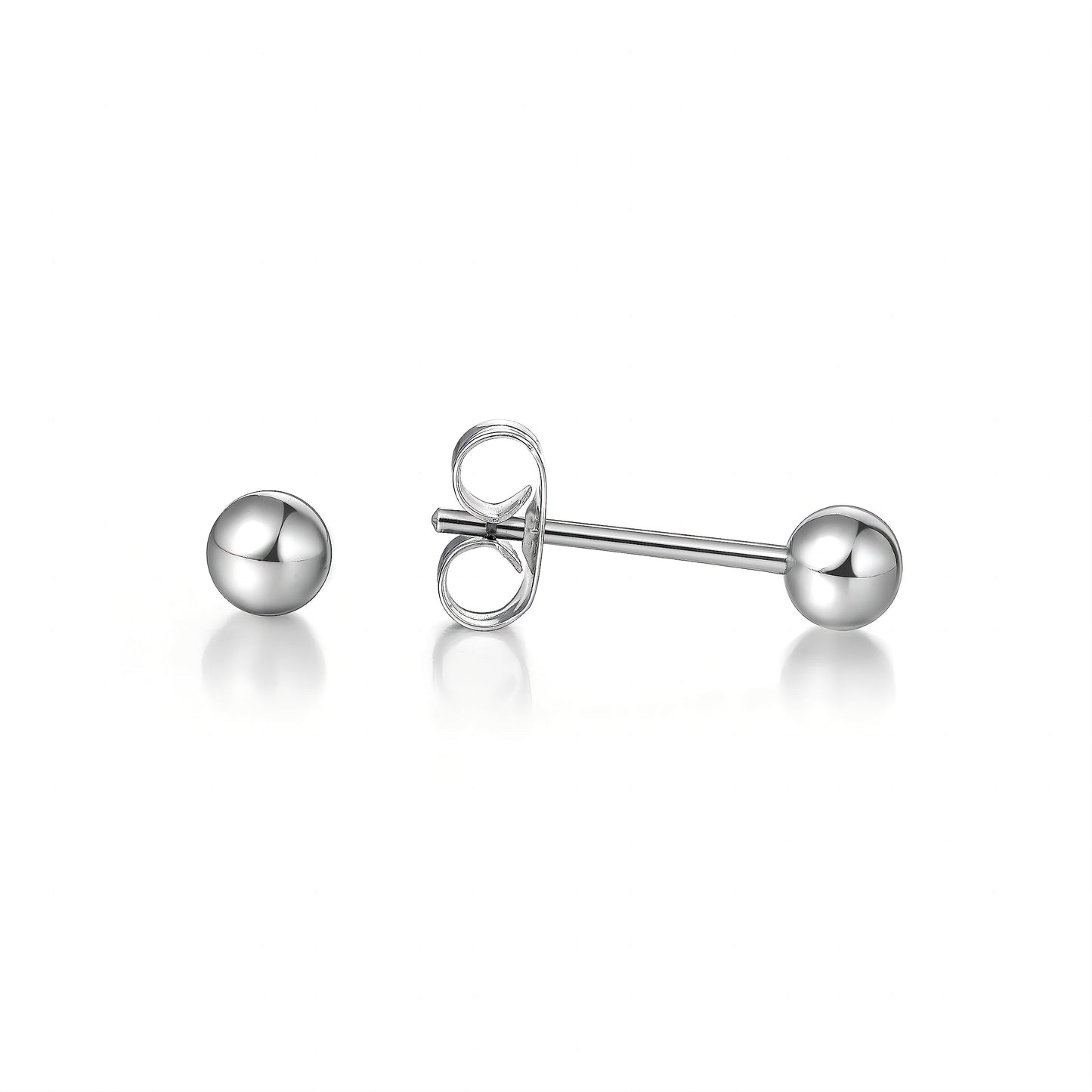 Limerencia G23 Pure Titanium Earrings F136 Implant Grade Titanium Studs 20G Hypoallergenic Round Cubic Zirconia/Princess-Cut/Square/Ball Earrings for Women Men Sensitive Ears(5mm Round Ball)