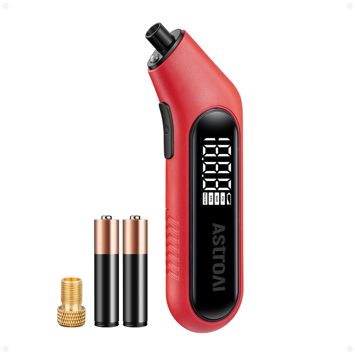 AstroAI Tire Pressure Gauge Digital 3-300PSI Large Screen with Backlight and Flashlight, ANSI 2A High Accuracy, Compatible with Schrader Valves, 4 Units, Presta Valve Adapter Included, AAA Batteries