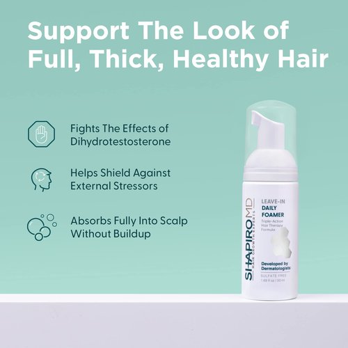 Shapiro MD Hair Growth Experts DHT Fighting Shampoo, Leave-in Conditioner, Leave-in Foam Hair Loss Bundle, Triple Action Thinning Hair Fighting Formula Developed, 1 Month Supply