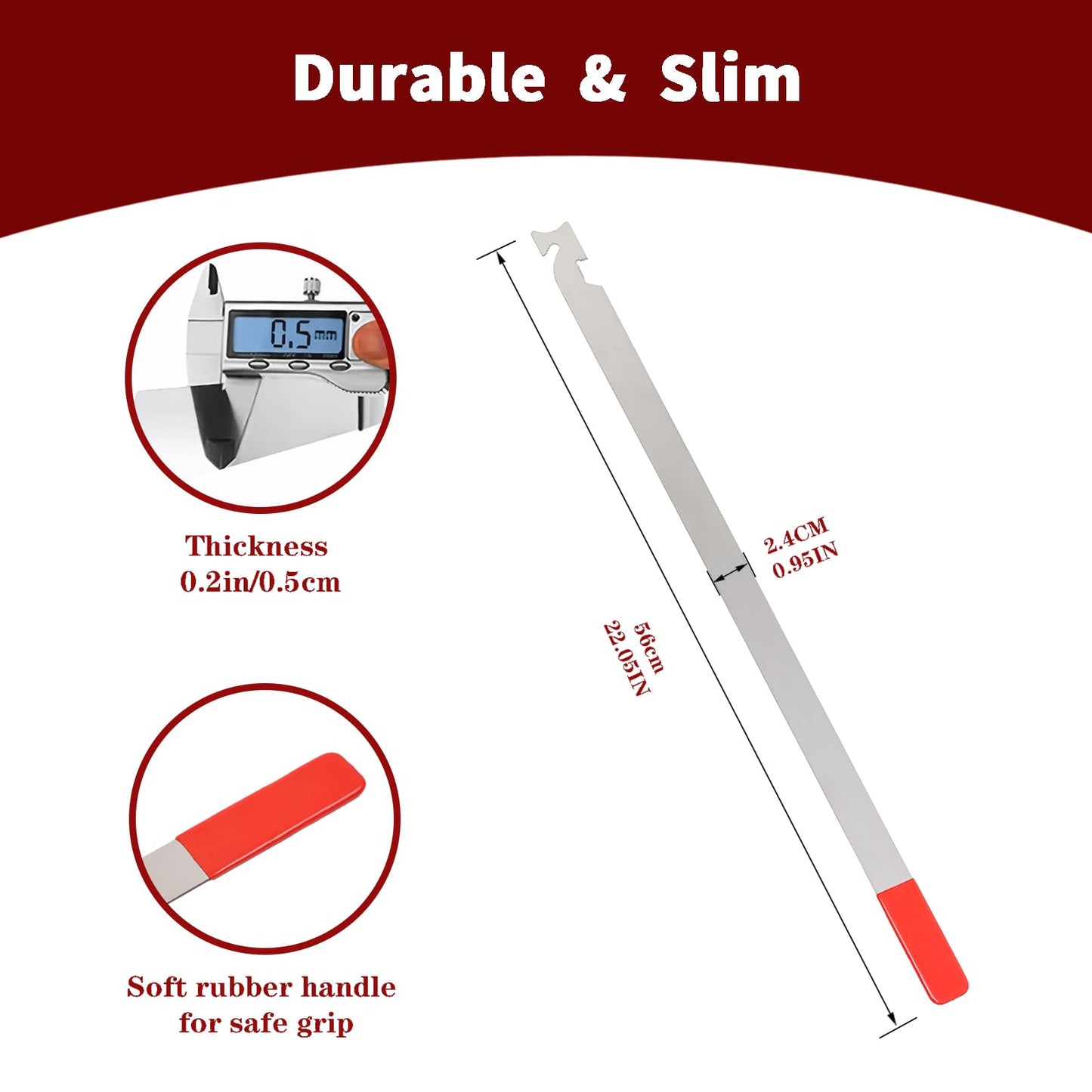 22 Inches Stainless Steel Slim Jim Tool, Emergency Automotive Tool – Professional Roadside Assistance Kit for Vehicles