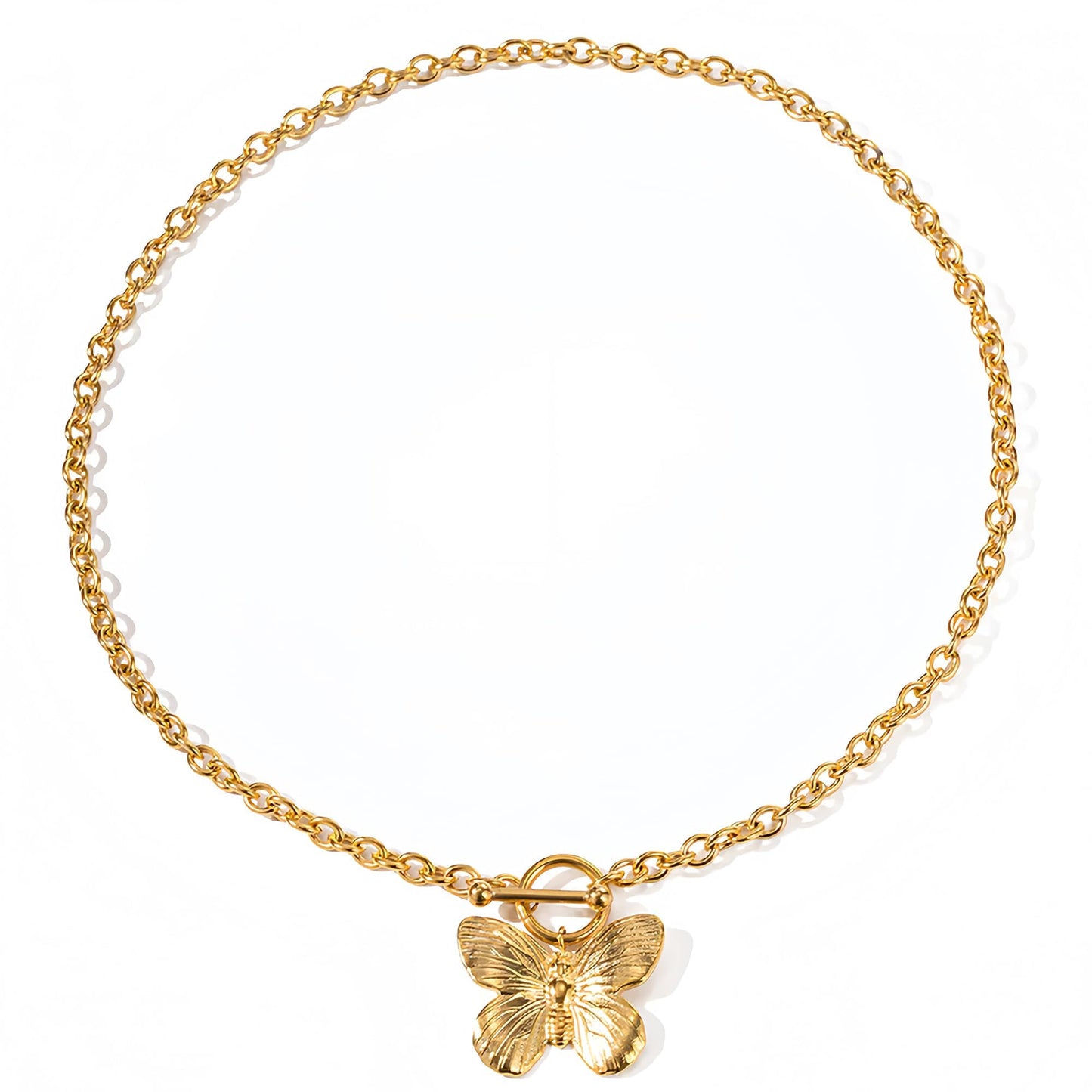 Seamido Dainty Gold Necklace for Women Non Tarnish, 18k Gold Plated Waterproof Necklace Charm Summer Beach Pendant Choker with Butterfly Pearl Sea Star, Trendy Elegant Jewelry for Her