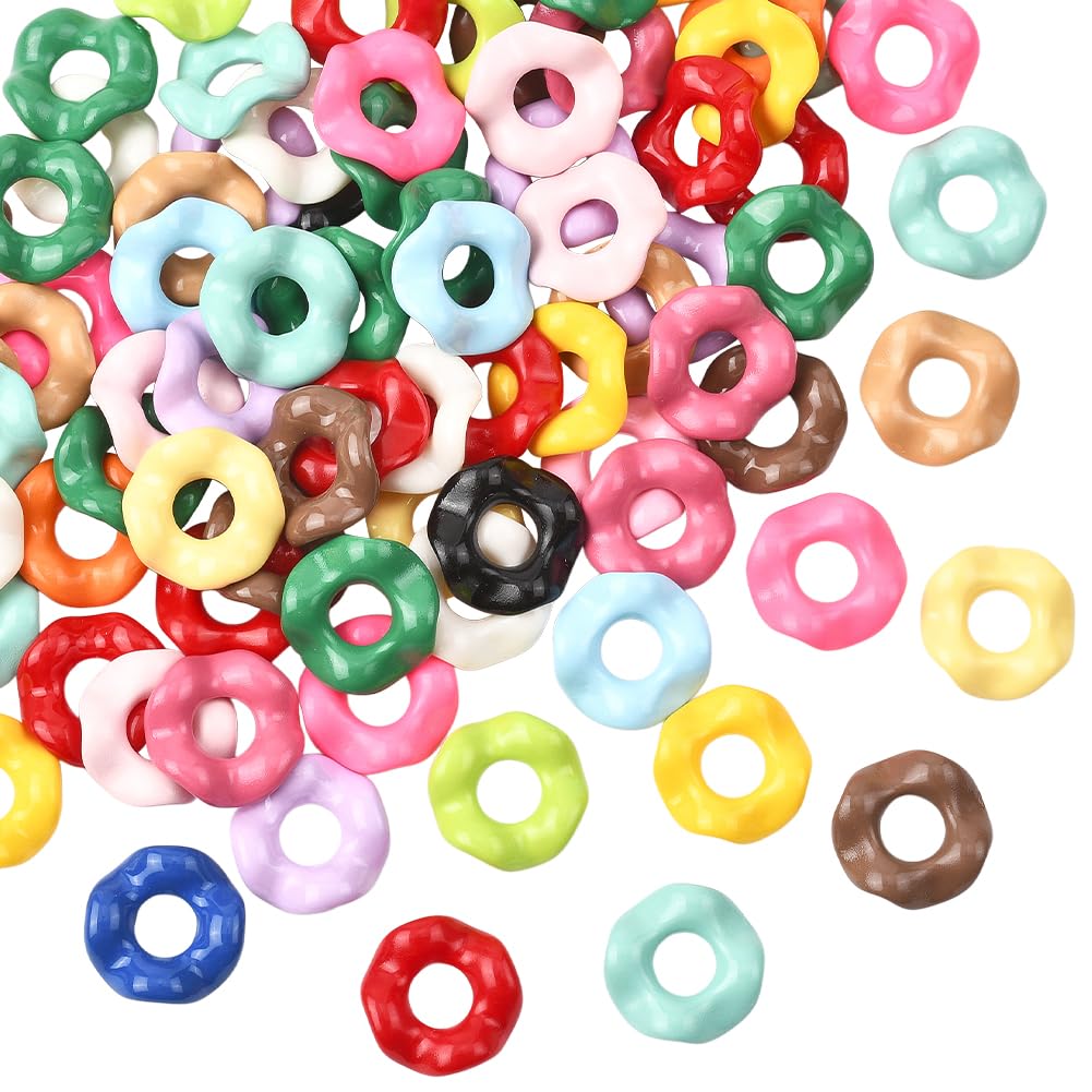 SUNNYCLUE 1 Box 100Pcs Wave Beads Wavy Beads Bulk Mini Plastic Acrylic Colorful Opaque Flower Spacers for Jewelry Making DIY Bracelets Necklace Earrings Keychains Crafts Supplies Women Adults