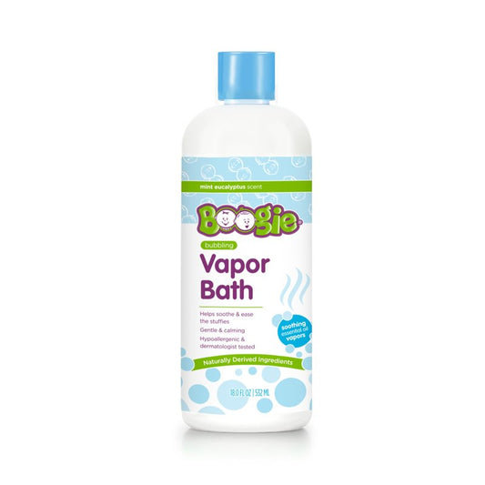 Boogie Bubbling Vapor Bath for Kids - 18 fl oz - Gentle & Calming Bubble Bath for Kids - Made with Natural Essential Oils - Mint Eucalyptus Scent - Baby Bathtime Essentials