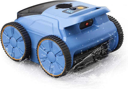 Pool Vacuum for Above Ground Pool, Max Up to 180 Mins, Self-Parking, LED Indicator, Wall&Waterline Cleaning Pool Vacuum for Inground Pools, Robotic Pool Cleaner for Pools up to 2000 Sq
