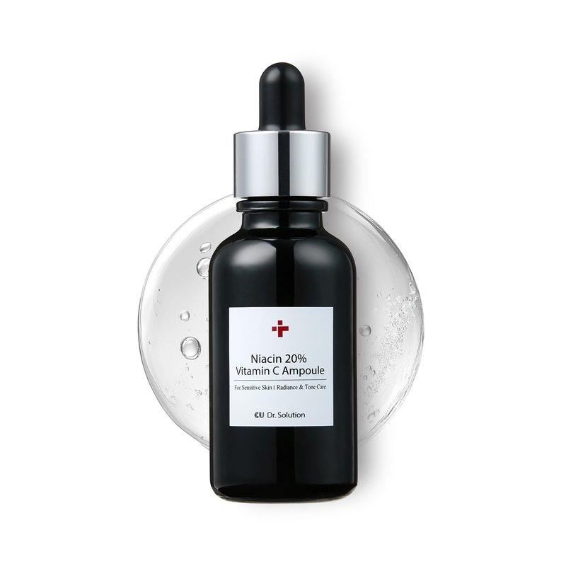 CU Dr. Solution Niacinamide 20% Vitamin C Ampoule – CUSKIN Korean Skin Care with Niacinamide, Glutathione, Hyaluronic Acid, Adenosine, Panthenol for Skin Elasticity and Moisturizing, 30g (1.01 Fl. Oz)